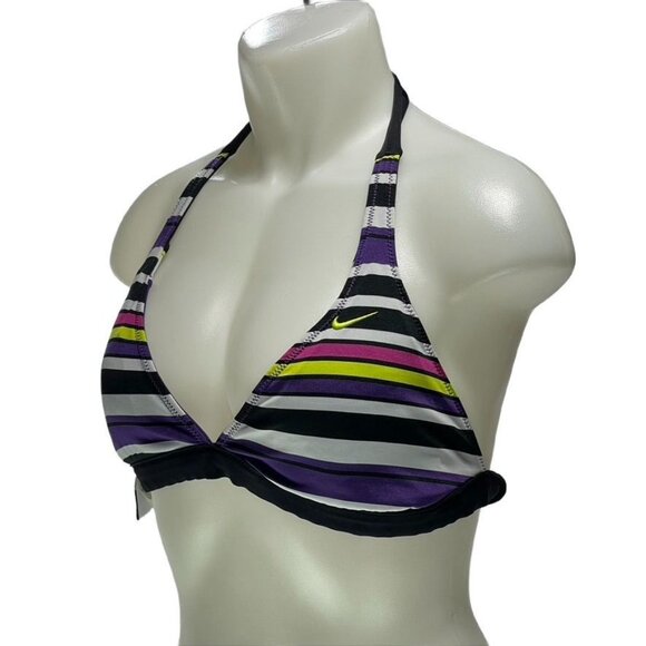 NIKE Bikini Top Reversible Plunge Halter Women's Size 8 - Picture 2 of 9